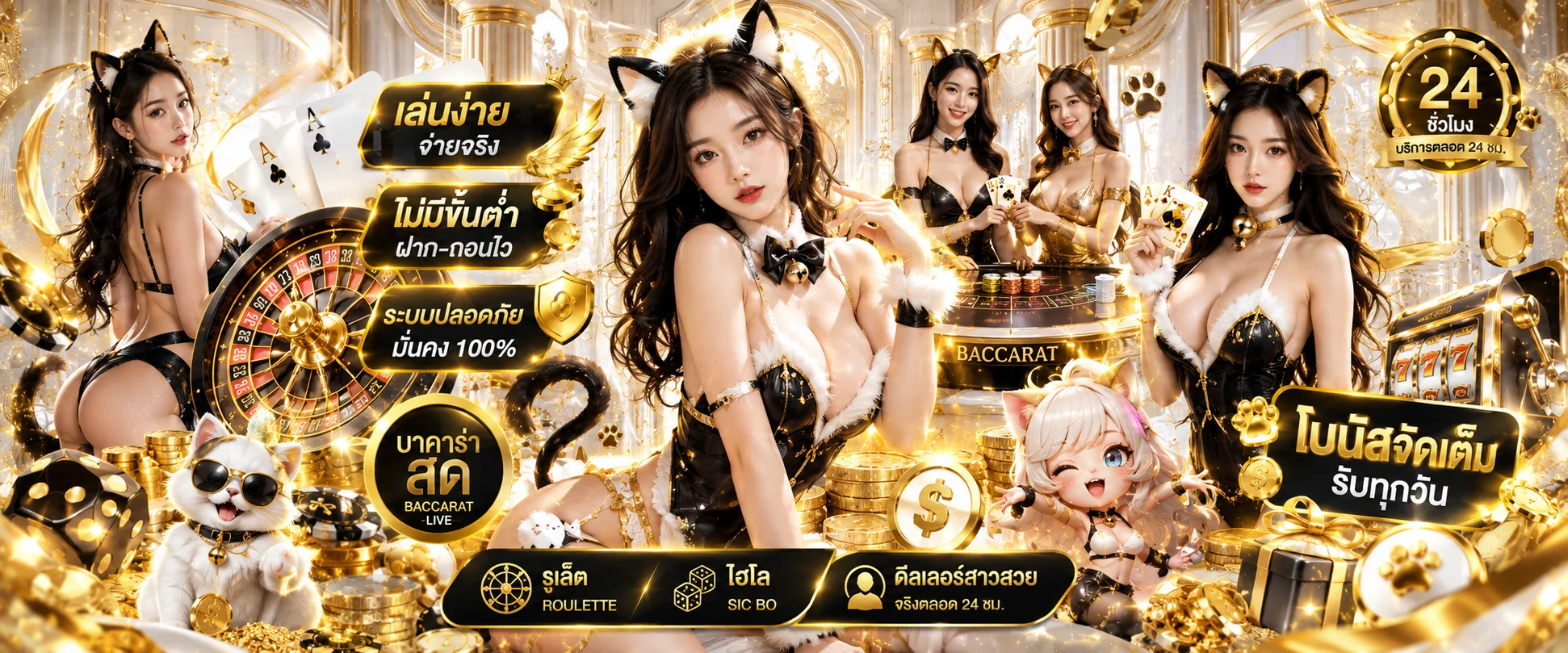 ห้องคาสิโนสด METANG99 ดีลเลอร์จริงบาคาร่าและรูเล็ต